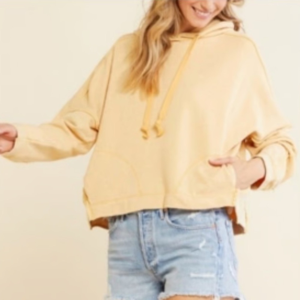 NWT FP Movement Orange Criss Cross Hoodie Size M